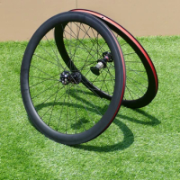 Clincher Wheelset 50mm Full Carbon 700C Road Cyclocross Bike Wheelset for Disc Brake Thru Axle Front 110*12mm &amp; Rear 148*12mm
