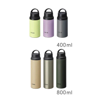 【中港虎牌】(抗菌加工)運動型保溫瓶-400+800mL *2支組合-(萊姆黃-400mL)+(極光鈦灰-800mL)
