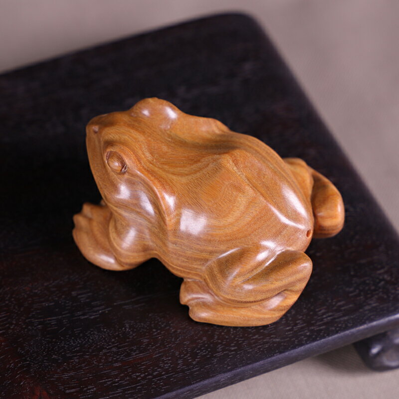 根付 親子蛙 正直（花押）美品 ギャラリー辰巳 - 伊勢根付け 蛙と草鞋