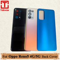 Original New Back Glass For Oppo Reno5 5G Back Battery Cover Door Housing Case Rear Glass For Reno5 4G Battery Cover Replace