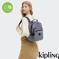 『首爾包』Kipling 藍白波紋機能手提後背包-SEOUL S