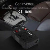 300W Car Inverter 12V to 220V Power Converter Multifunctional 4 USB Ports Auto Charger Modified Electronics Accessories