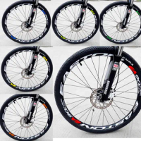 26"/27.5'' Multicolor MTB Bike Rims Wheel Reflective Stickers Decals Cycling Safe Protector Bicycle Accessories