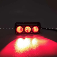 Lampu Tembak MINI SQL 3 Mata Devil Eye Super Terang Full Aluminium Putih Kuning BY CR7 - MERAH