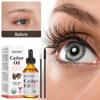 Castor Oil Organic Pure Cold Pressed Stimulate Growth for Eyelashes Eyebrows Hair Skin Moisturizer &amp; Hair Treatment Starter Kit
