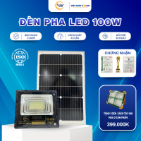 Việt Nhật Solar ĐÈN PHA LED 100W VN-100W ĐÈN NĂNG LƯỢNG MẶT TRỜI 98 CHIP LED 5054 CHỐNG RỈ SẮT IP68 