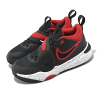 【NIKE 耐吉】童鞋 Team Hustle D 11 PS 中童 黑 紅 魔鬼氈 籃球鞋 運動鞋 小朋友(DV8994-003)