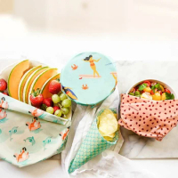 Reusable Storage Wrap Sustainable Organic Fruit Vegetable Cheese Food Wrapping Paper BPA &amp; Plastic Free Beeswax Food Wrap 1Piece