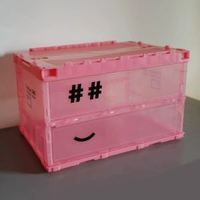 HTAP笑臉收納箱日本製造戶外車載家居薄型摺疊收納箱大容量包郵