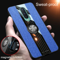 luxury Cloth Case For One Plus 6 6T 7 7T 8 8T 8 Pro 9 9RT For One Plus Nord N10 N100 Nord 2 ACE Magnetic Ring Holder Phone Cover