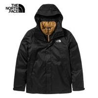 【The North Face】北面男款黑棕色防水透氣保暖連帽三合一外套｜4U7LYU3