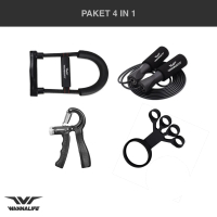 Handgrip Set 4 in 1 Wannafit  5-60kg Power Wrist Skipping Finger Resistance Band Alat Fitness Alat G