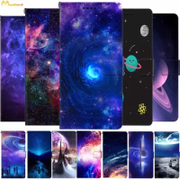 Leather Case For Redmi Note 8T 8 9 10 Pro Note10 5G Note9 10T 9T Xiaomi Flip Book Cover Wallet Phone Bags Space Pattern Coques