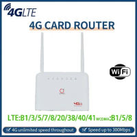 B725 4G CPE Wifi Router 300Mbps With 4 LAN Ports+2 External Antennas SIM Card Slot Wifi Modem 4G Wireless Router