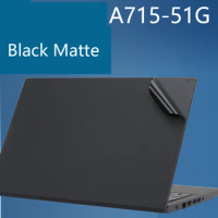 Special Black Matte fiber Vinyl Laptop Sticker Skin Decals Protector Cover for Acer Aspire 7 A715-51G 15.6" 2023