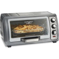 Toaster Oven Air Fryer Combo with Large Capacity, Fits 6 Slices or 12” Pizza, 4 Cooking Functions for Convection, Bake, Broil