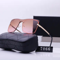 Frameless cut-edge sunglasses for women without makeup, large frame, slimming and anti-UV, new high-end butterfly sunglasses