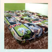 Sprei Resleting Sarung Kasur Busa Motif Anak Cowok Karakter Kartun Anime Naruto Bantal