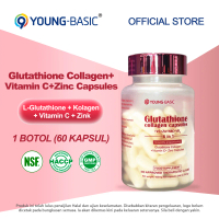 9YOUNG-BASIC Glutathione Collagen+Vitamin C+Zinc Capsules, 60 kapsul/botol, L-glutathione + Kolagen