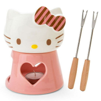 【震撼精品百貨】Hello Kitty 凱蒂貓 HELLO KITTY日本製造型陶磁巧克力鍋組(斜紋蝴蝶結) 震撼日式精品百貨