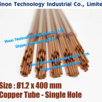 (100PCS/LOT) 1.2x400MM EDM Copper Tube Single Hole, Copper EDM Tubing Electrode Tube Single Channel, Diameter 1.2mm, 400mm Long