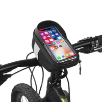 Bicycle Handlebar Bag Water Resistant Reflective Bike Frame Phone Bag With Sun Visor Touch Screen Cycling Pannier Mtb Road Pouch