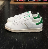 adidas STAN SMITH 白色 全白 綠色 白綠 金字 奶油底 薄鞋舌 皮革 荔枝皮 復古 S75074