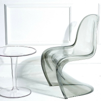 北歐現代簡約創意亞克力塑料餐椅幽靈網紅S美人椅水晶透明潘東椅【林之舍】