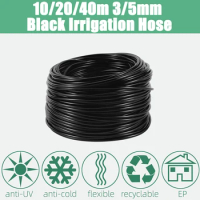 10/20/40m Black Irrigation Hose 3/5mm Blank Distribution Pipe 1/8 Inch Pvc Drip Irrigation Hose Garden Watering Soft
