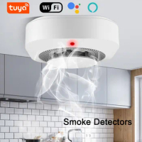 ACJ WiFi Smoke Detector Smart Tuya Smoke Sensor High Sensitivity Wireless Fire Smoke Alarm Sensor Detector Home Security