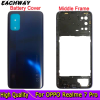 6.4"For OPPO Realme 7 Pro Battery Cover Rear Door Housing Back Case For Realme 7Pro Battery Cover With Middle Frame Repair Parts