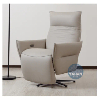 【TAHAN casa 大漢家具】亞諾銀灰色單人電動沙發(含艾伯多功能可旋轉折疊邊几乙個)