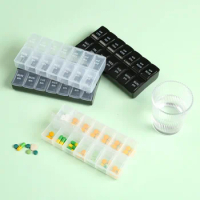 Weekly Portable Travel Pill Cases Box 7 Days Organizer 14 Grids Pills Container Storage Tablets Drug Vitamins Medicine Fish Oils