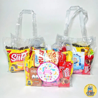 AL485 (Bebas Custom) Paket Snack Ultah dengan Susu Goodie Bag Ultah Hampers Ultah Bingkisan Snack Ul