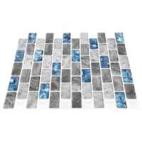 Vivid Tiles Blue Peel And Stick Tiles 3D Brick Effect Waterproof Kitchen Backsplash Decor Self Adhesive Wallpaper