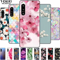 For Sony Xperia 5 IV / 1 IV Case 10IV Soft Silicone Flower Phone Back Cases For Sony Xperia 10 IV V Cover 5IV TPU Bumpers 10V