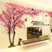 Large Acrylic Wall Sticker Room Decoration 3D Wall Stickers Decals For Wall Decor DIY Mirror Mural Art Wallpaper For Background
