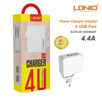 LDNIO A4403 4 USB Ports Auto-ID Power Charge Adapter Original Grosir