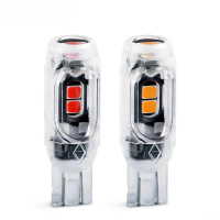 ไฟเลี้ยว T10, 4 ชิ้น, ไฟ LED, สำหรับรถยนต์และรถจักรยานยนต์, บัสบัน, 5SMD, ไฟช่องว่างบีคอน, เหมาะสำหร