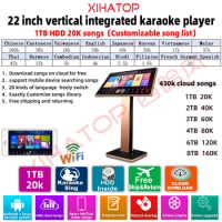 XIHATOP 22 inch home karaoke machine system 1TB HDD 20,000 Chinese and English songs home KTV HD touch screen karaoke player