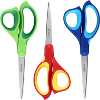 LIVINGO Left Handed Scissors All Purpose - 3 Pack 8.5 Inches Stainless Steel Sharp Scissors for Scho