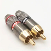 Monster RCA Lotus Plug Audio Cable Plug Copper Plated RCA Welding Plug Self-Locking Cable 6.0mm