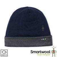 【SmartWool 美國 NTS 250 反摺毛帽《深藍/中性灰》】SW0SW956/針織帽/毛線帽/羊毛帽/保暖帽