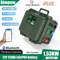 LiFePO4 12V 120AH 100AH 80AH 140AH Battery 12.8V Lithium Battery 6000+ Cycles Grand A Cells With 4S 100A Bluetooth BMS For Boat