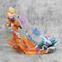 21cm Dragon Ball Figure Goku VS Frieza Action Figures Sky Top Wcf Freezer Son Goku Anime Model Collection Toy Gift Decoration