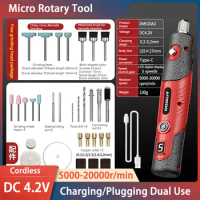 5000-20000r 4.2V Cordless Electric Drill Engraving Machine Rechargeable Drill Tool Micro Rotary Tool Engraver Electric Drill Set