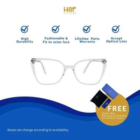 HSF Eyewear Sincere - Clip On | HSF X Mega Iskanti | Frame Kacamata Wanita Transparan Clear