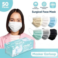 Masker Orie Earloop Surgical Masker Cantol Medis 3ply isi 50pcs Putih