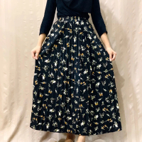 Rok plisket motif bunga2