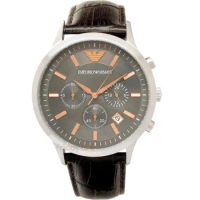 EMPORIO ARMANI亞曼尼 AR2513手錶 三眼計時 碼錶 日期 皮帶 男錶